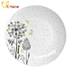 Simple Grey & Fake Gold Popular Flower Designs Big Plate 10.5" Plate